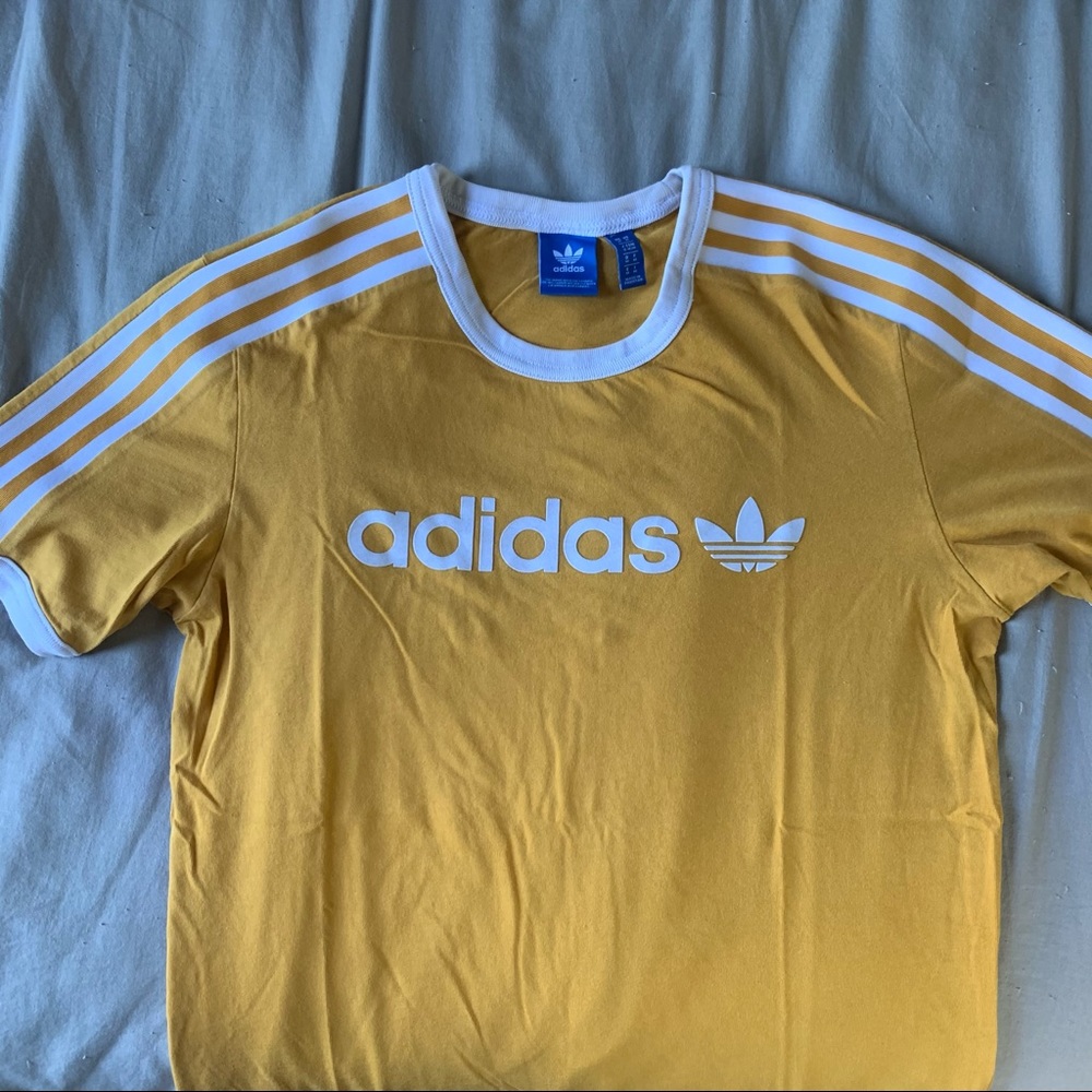 Mustard yellow adidas tee